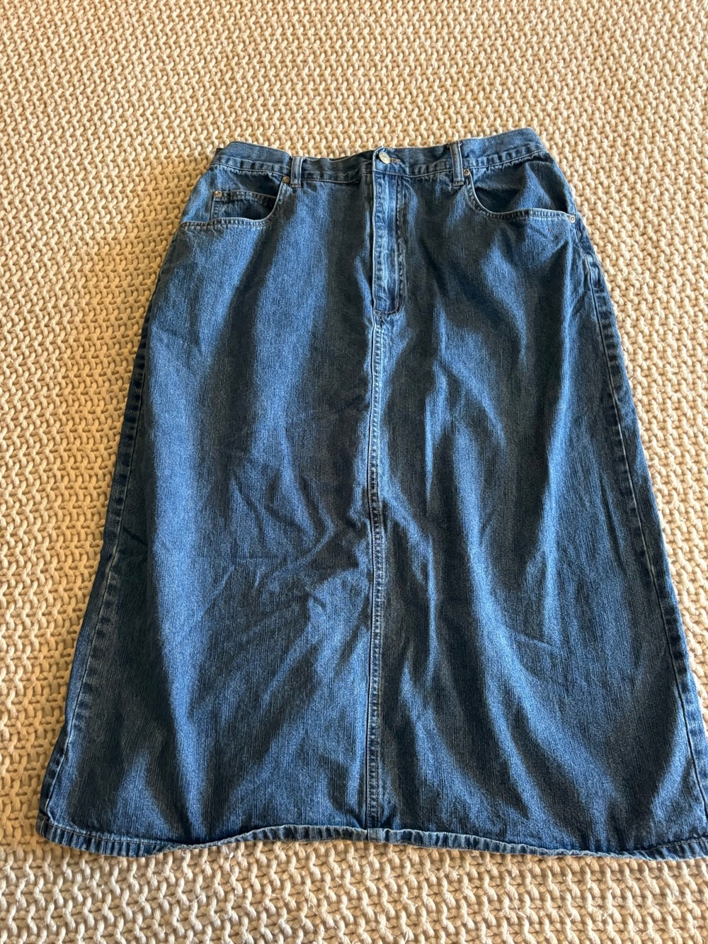 Christopher & Banks Dark Blue Denim A-Line Skirt